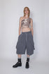 TIE-DYE ASYMMETRY WRAP TANK TOP -BROWN-